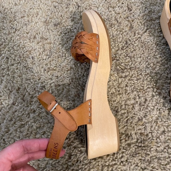 Swedish Hasbeens Women’s Tanja Debutant Clog Sandals Leather Tan Size 38 - Picture 7 of 11